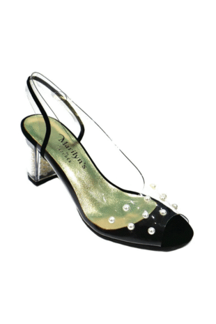Marilyn's Monius Crystal Clear Leather Short Heel Shoe